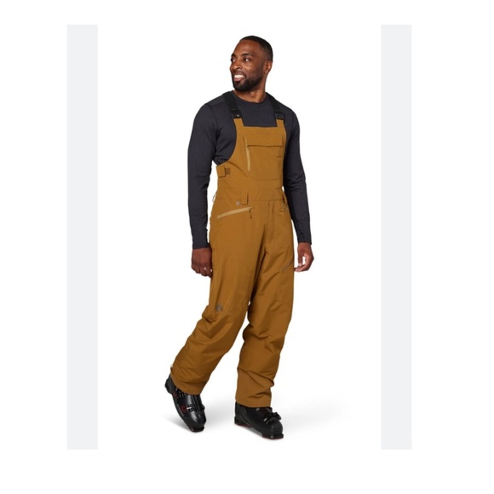 FLYLOW men's Snowman bib snow pants size small rye brown